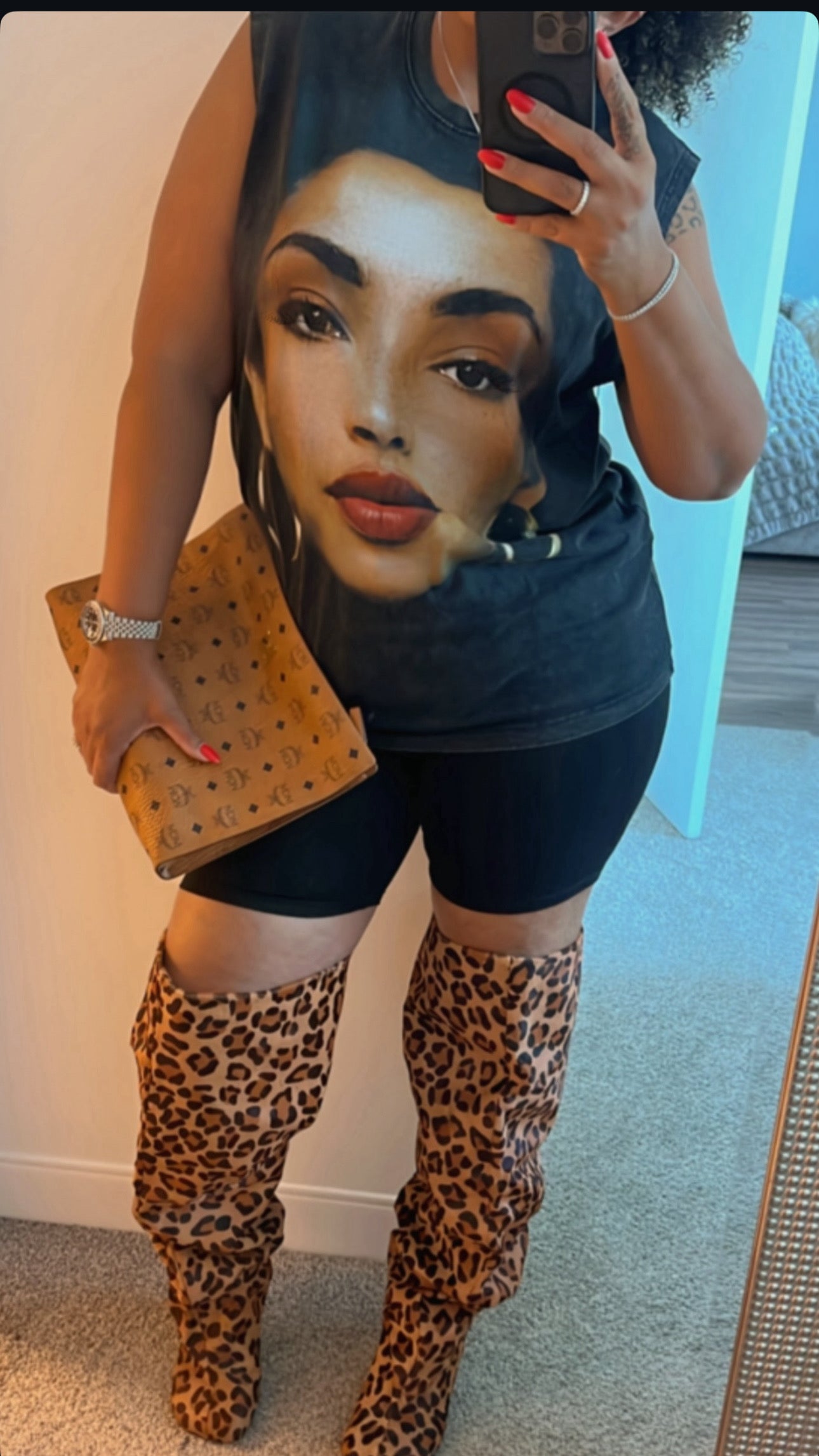 Jorjie thigh high boot (black and leopard available)