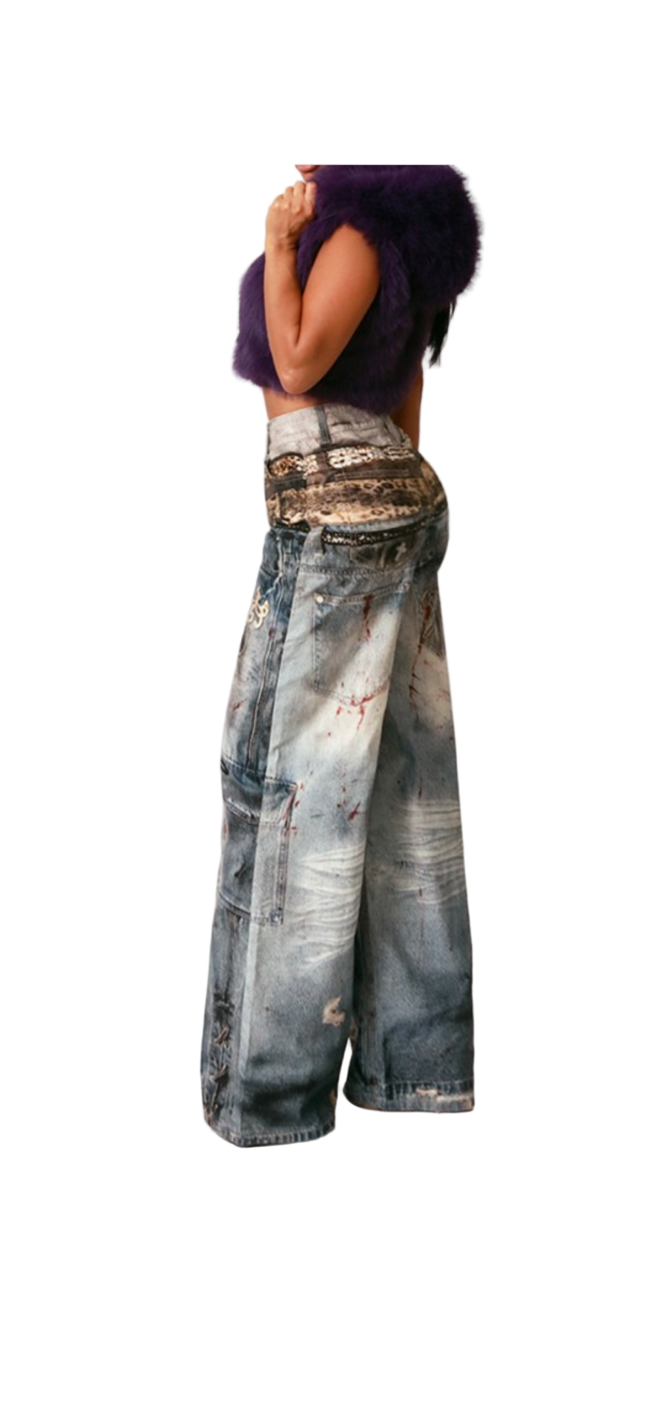RC print cargo jeans