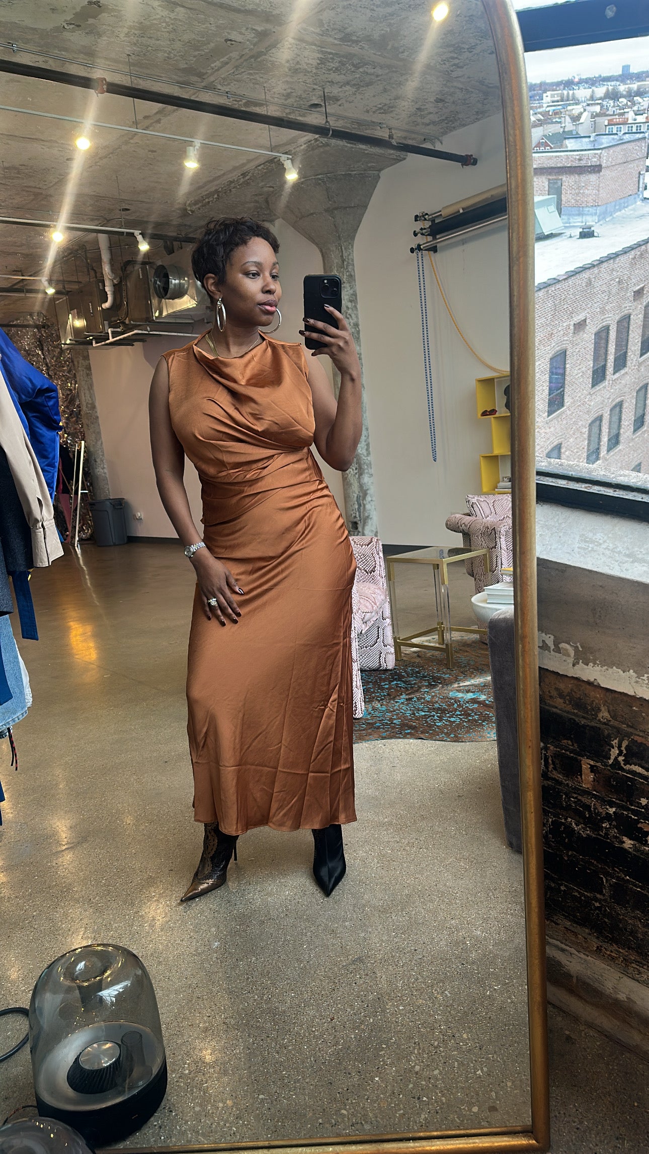 Basically grown satin dress