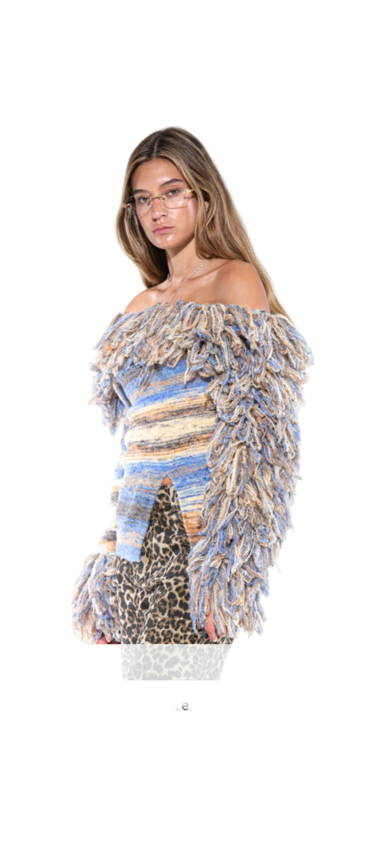 Horizontal fringe sweater