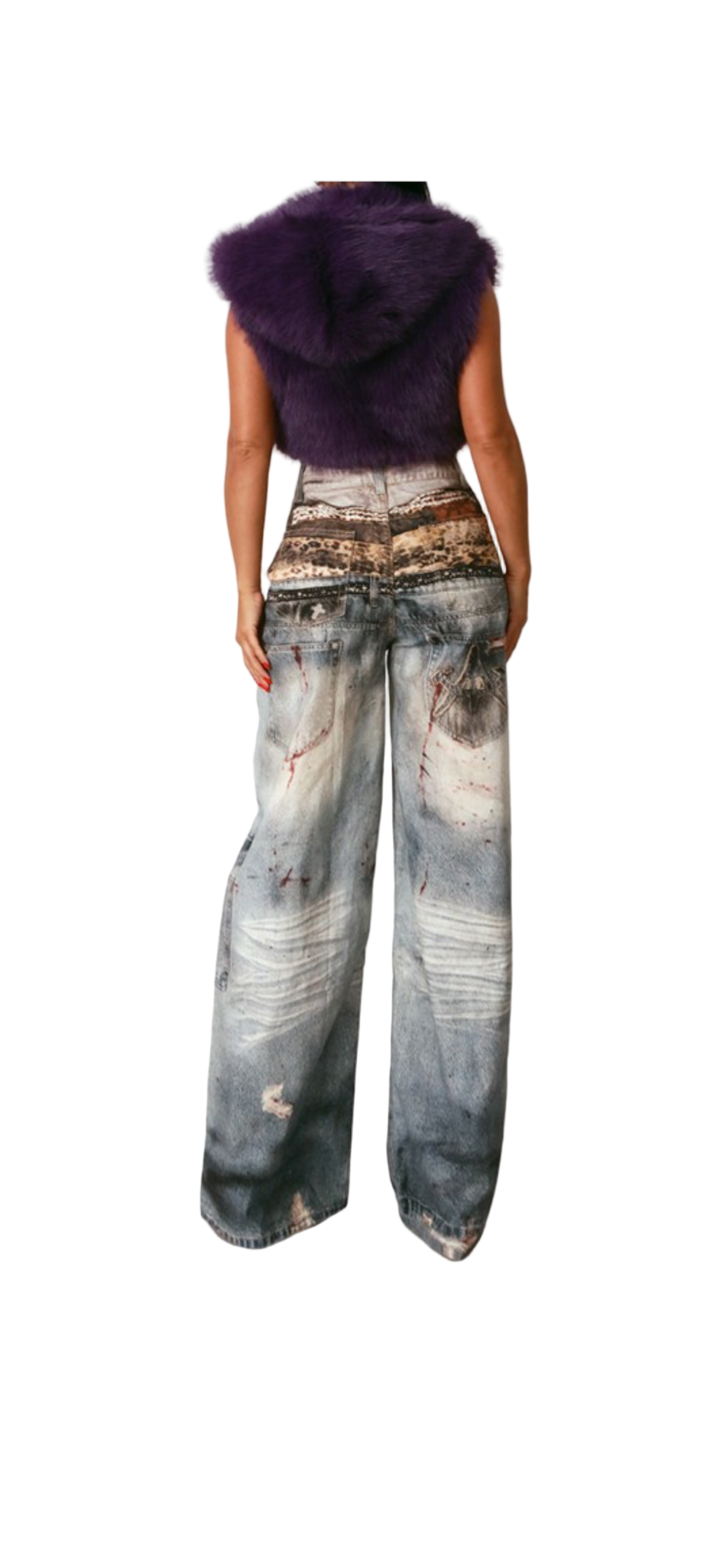 RC print cargo jeans