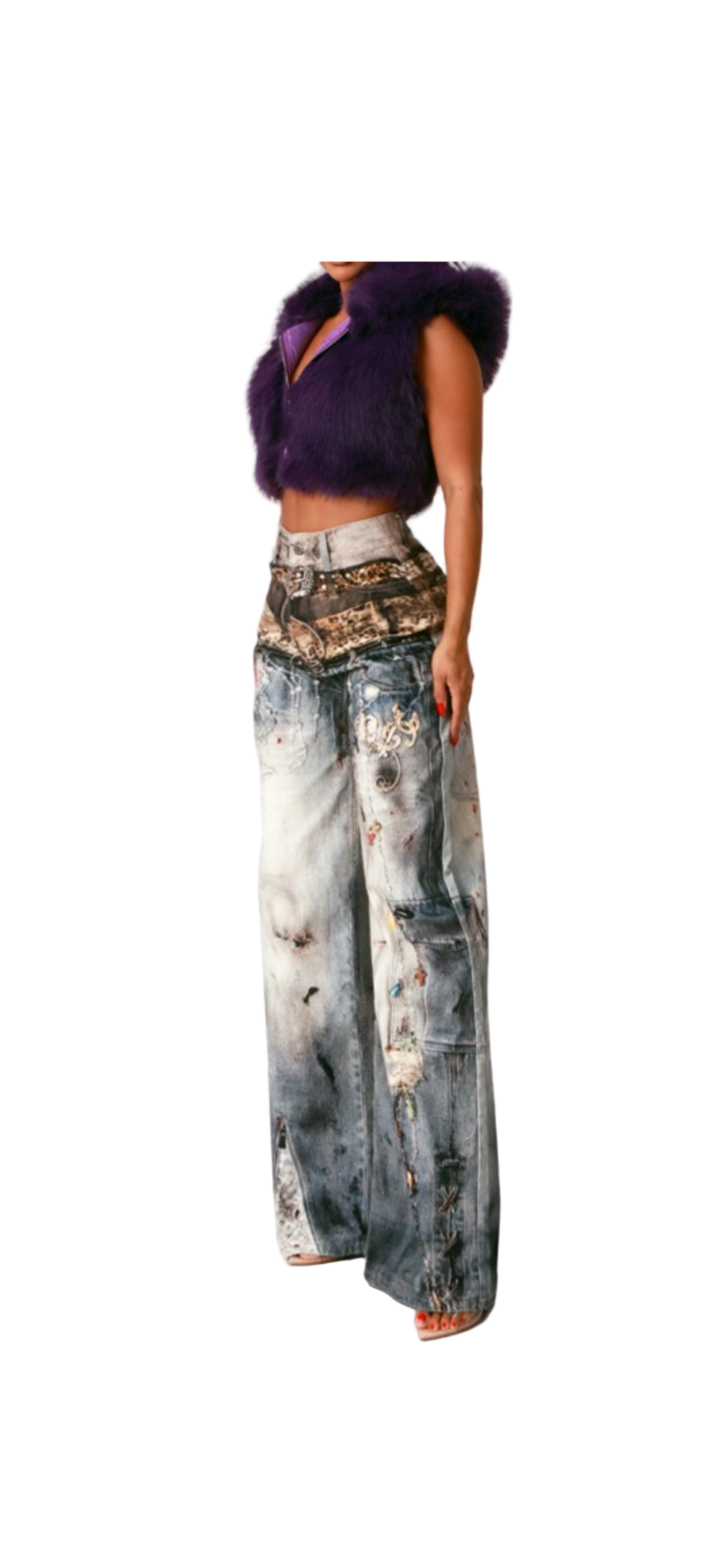 RC print cargo jeans