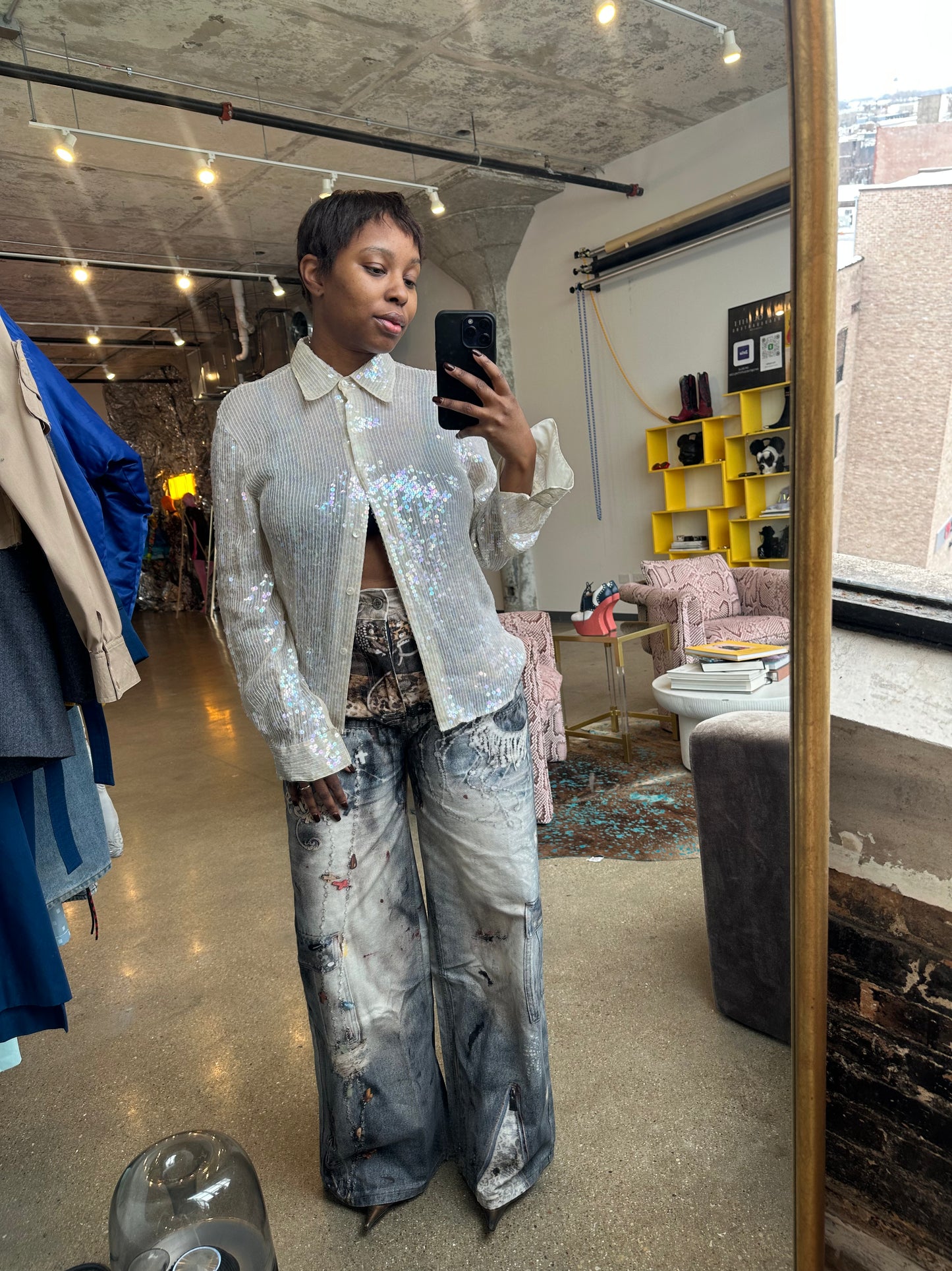 RC print cargo jeans
